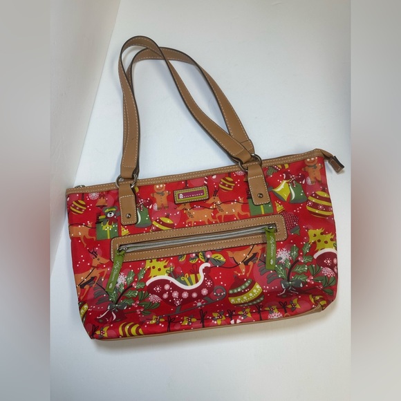 Lily Bloom Christmas Holiday Gift Gingerbread Tote Purse Handbag‎ Bag Zipper - Picture 1 of 16